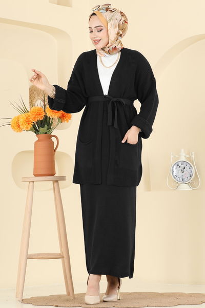 H.B.S. - Manşeti Katlama Detaylı Takım 1017HBS856-MS Siyah - 418854