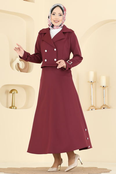 S.L. - Manşeti Kemerli Scuba Takım 2777SL432-MS Bordo - 417828