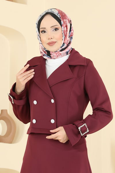 S.L. - Manşeti Kemerli Scuba Takım 2777SL432-MS Bordo - 417829