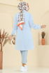 Manşeti Lastikli Terikoton Tunik 3063KTR750-MS Bebe Mavisi - Thumbnail