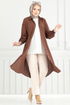 Manşeti Lastikli Tesettür Tunik 282ASN888-MS Kahve - Thumbnail
