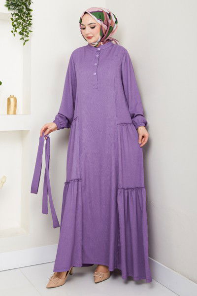 MRV D.V.L. - Moitié Boutonné Bürümbük, Allemagne Robe Numéro de pièce 402DVL897-M Sombre Lilas