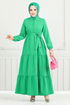 Moitié Boutonné Téricotone Robe 400ART1044-L Benetton Vert - Thumbnail
