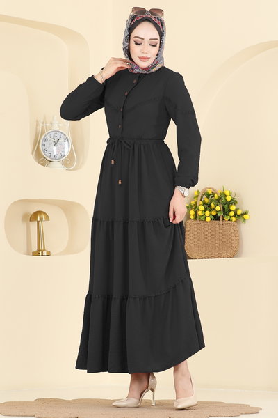 O.R.G. - Motif Detaylı Aerobin Elbise 6601ORG1169-MS Siyah - 424817