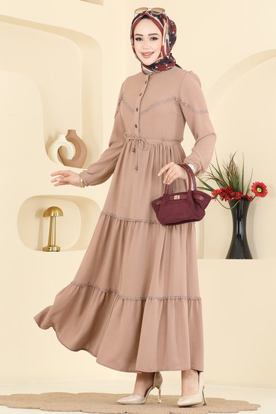 O.R.G. - Motif Detaylı Aerobin Elbise 6601ORG1169-MS Vizyon - 424840