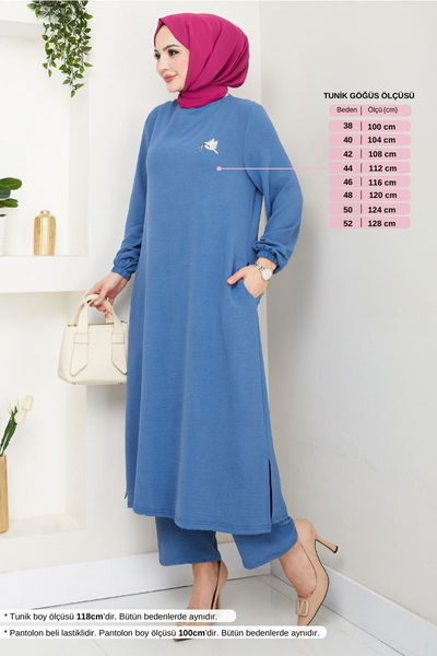 MRV P.L. - Nakış Detaylı Aerobin Takım 9143PL940-M İndigo - 353950