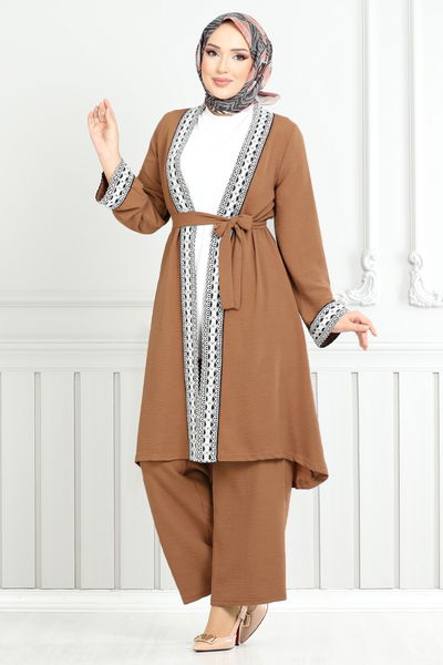 MRV Z.R.F. - Nakış İşlemeli Takım 3104ZRF1096-M Kahve - 351571