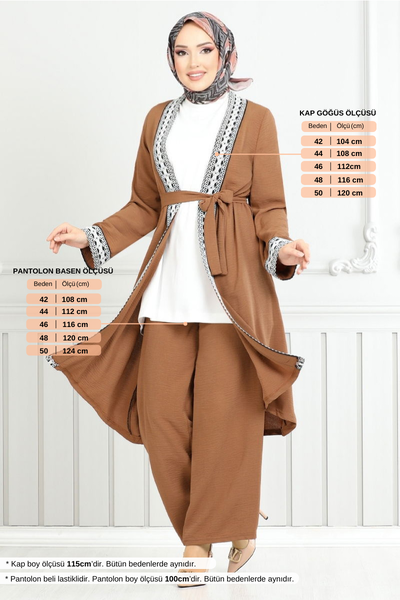 MRV Z.R.F. - Nakış İşlemeli Takım 3104ZRF1096-M Kahve - 352833