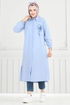 Nakış İşlemeli Tesettür Tunik 4095PM271-MS Bebe Mavisi - Thumbnail