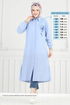 Nakış İşlemeli Tesettür Tunik 4095PM271-MS Bebe Mavisi - Thumbnail