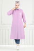 Nakış İşlemeli Tesettür Tunik 4095PM271-MS Lila - Thumbnail