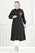 Nakış İşlemeli Tesettür Tunik 4095PM271-MS Siyah - Thumbnail