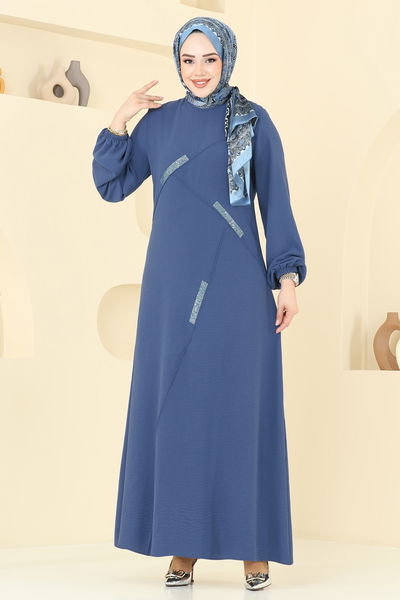 S.L. - Nervür Detay Aerobin Elbise 2651SL432-MS İndigo - 368542