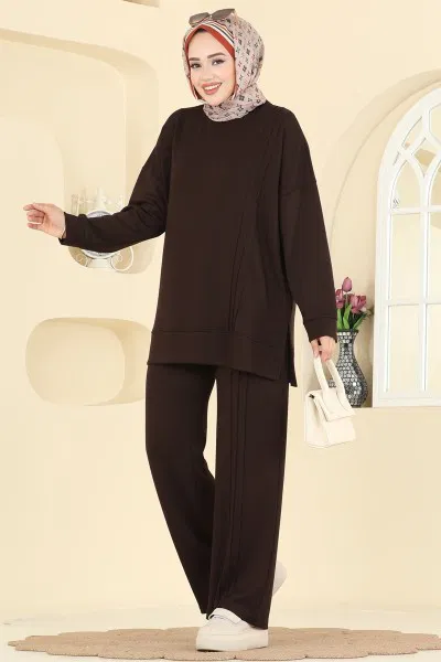 M.S.Z. - Nervür Detay Modal Takım 2607MSZ1172-MS Acı Kahve