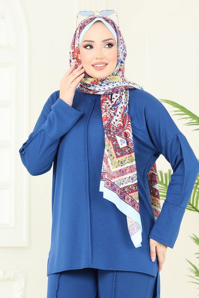 Z.N.K. - Nervür Detay Modal Takım 5689ZNK1009-MS İndigo - 389490