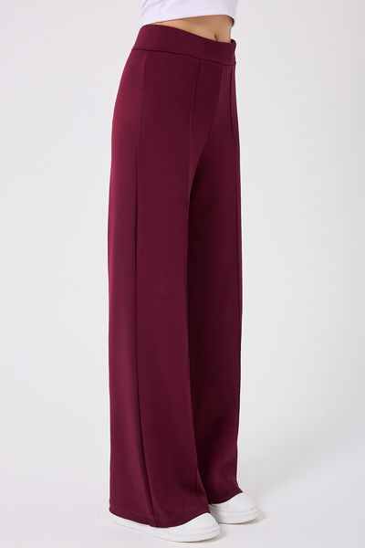 D.R.N. - Nervür Detay Palazzo Eşofman 212DRN1147-MS Bordo - 387440