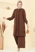 Nervür Detay Tesettür Takım 3104HBS856-MS Kahve - Thumbnail
