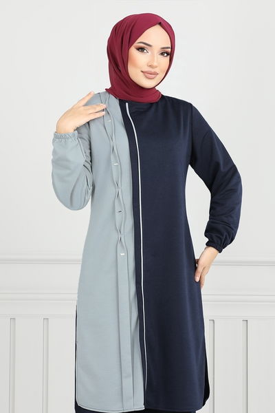 MRV P.L. - Nervür Detay Tesettür Takım 9118PL940-M Laci - 349169