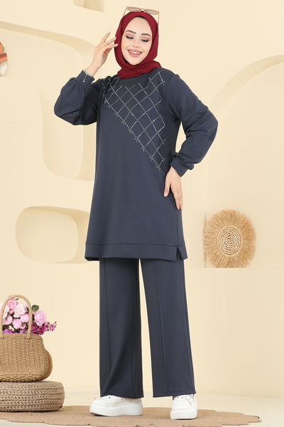 H.B.S. - Nervür Detaylı Modal Takım 3196HBS856-MS Antrasit - 417447