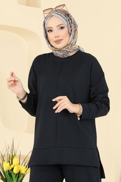 U.Z. - Nervür Detaylı Modal Takım 8010UZ662-MS Antrasit - 413527