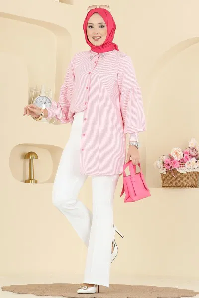 B.R.Z - Nervür Dikişli Krep Pantolon 1106BRZ597-MS Ekru