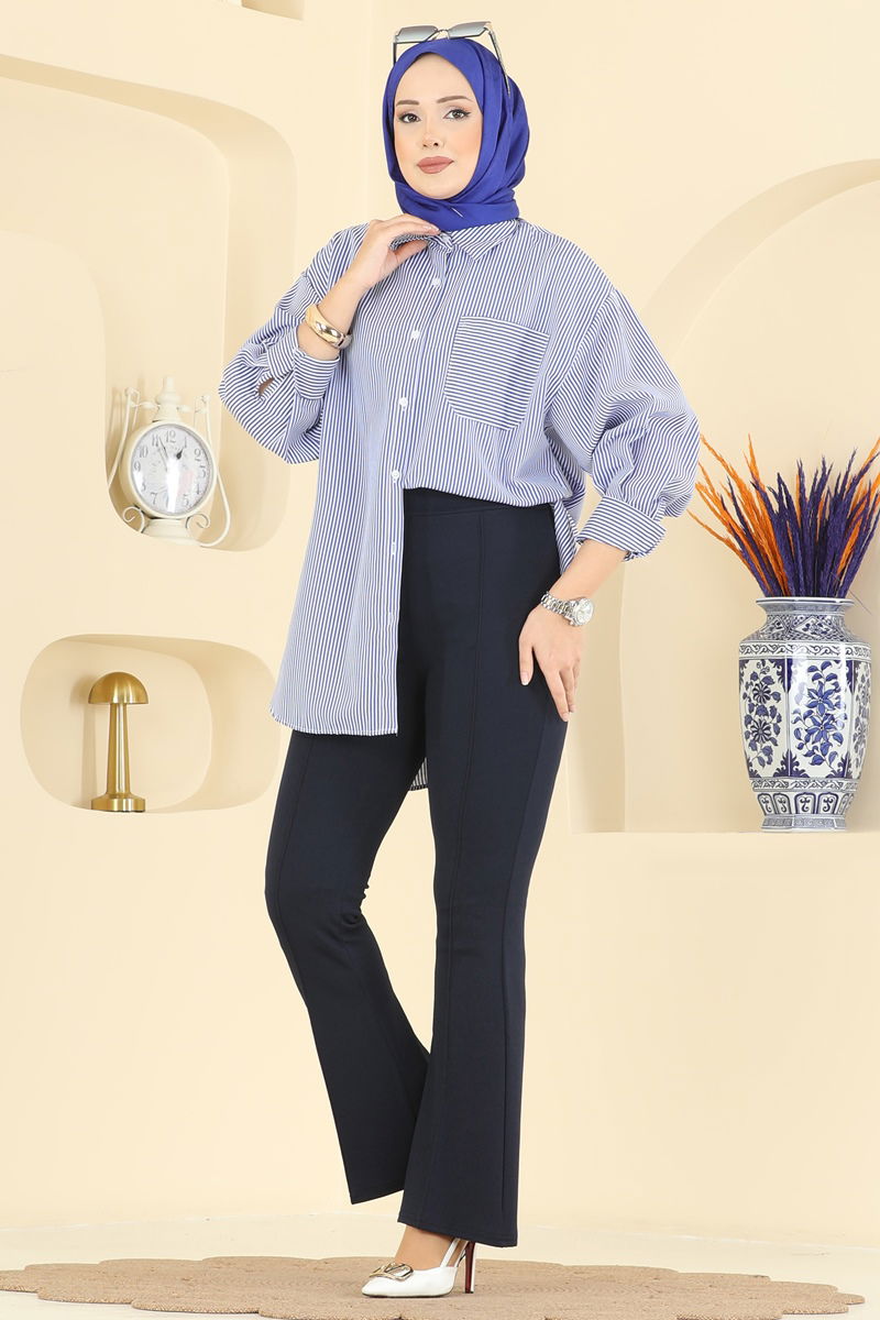 Nervür Dikişli Krep Pantolon 1106BRZ597-MS Laci