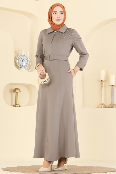 E.D.F. - Omuzu Taşlı Scuba Elbise 5727EDF311-MS Koyu Vizyon - 420128