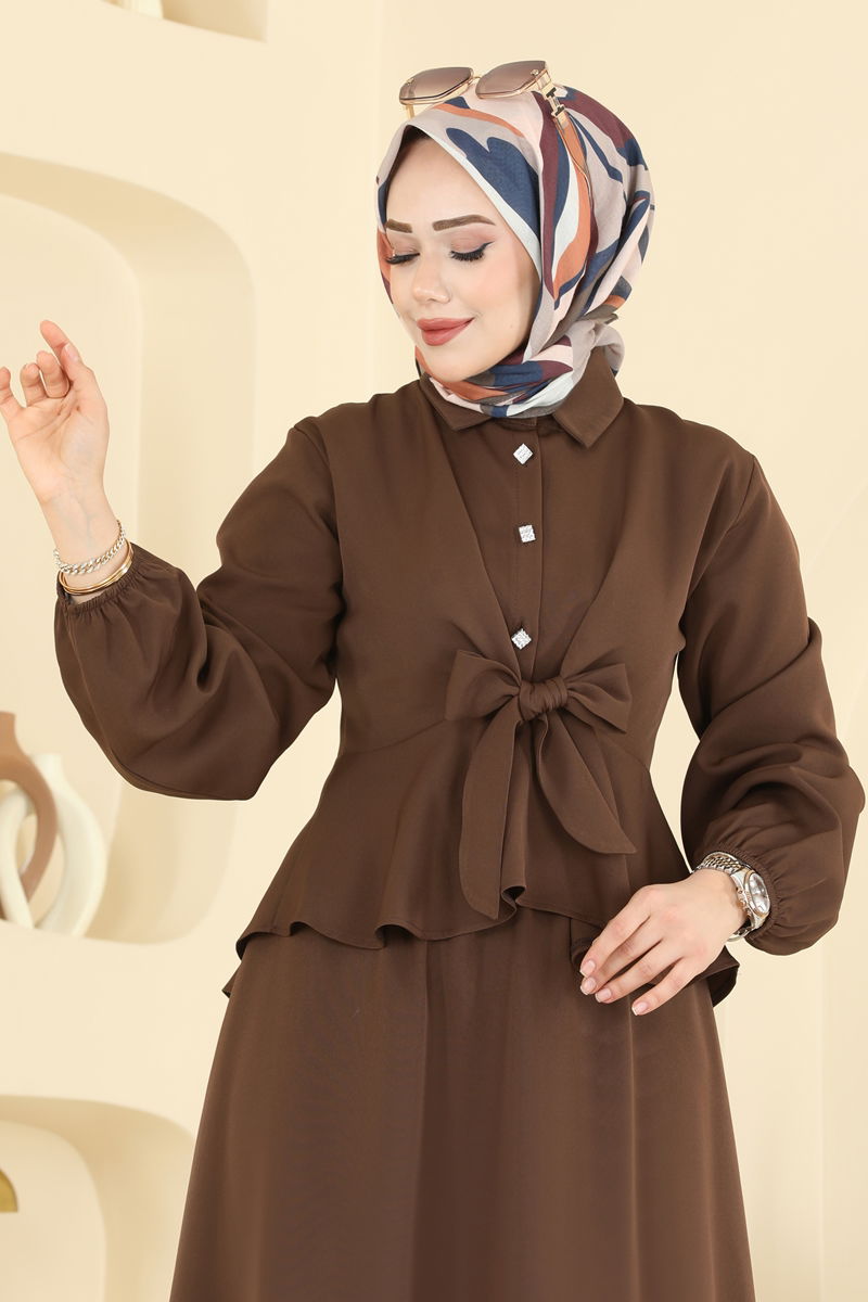 Önden Bağlamalı Dabıl Takım 0845LVA1173-MS Kahve