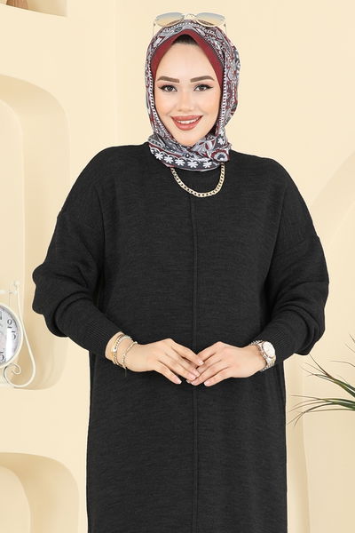 A.Y.D. - Önden Çizgi Detaylı Elbise 2772AYD574-MS Siyah - 417805