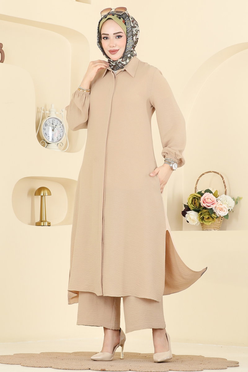 Önden Düğmeli 2 li Takım 3031SMD1186-MS Vizyon