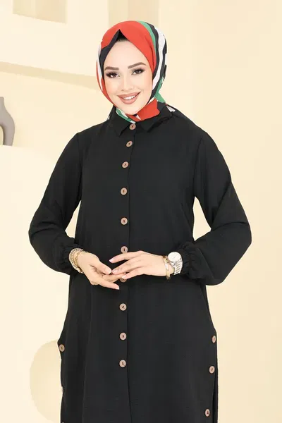 M.R. - Önden Düğmeli Aerobin Takım 007MR1078-MS Siyah - 383052