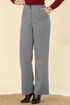 Önden Düğmeli Palazzo Pantolon 4131PM271-MS Gri - Thumbnail