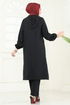 Önden Düğmeli Takım 145HBS856-MS Siyah - Thumbnail