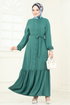 Önden Düğmeli Tesettür Elbise 2622SL432-MS Mint - Thumbnail