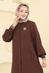 Önden Düğmeli Üçlü Takım 6011UZ662-MS Kahve - Thumbnail