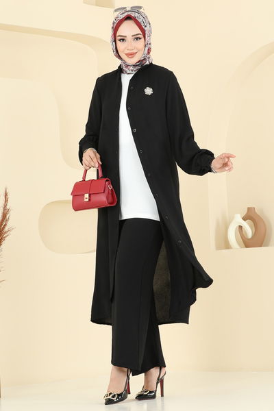 U.Z. - Önden Düğmeli Üçlü Takım 6011UZ662-MS Siyah - 386180