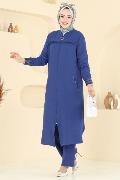 S.L. - Önden Fermuarlı Aerobin Takım 2654SL432-MS İndigo