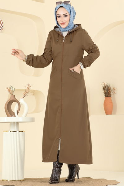 M.S.A. - Önden Fermuarlı Cepli Trençkot 2521MSA980-MS Camel - 403308