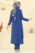 Önden Fermuarlı Tesettür Takım 379DVL817-MS İndigo - Thumbnail