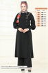 Önden Yırtmaçlı Tesettür Takım 2664SL432-MS Siyah - Thumbnail