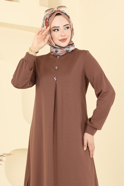 D.V.L. - Önü Pile Detaylı Takım 457DVL817-MS Kahve - 386702