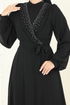 Önü Taşlı Şifon Abiye 2427ANT466-MS Siyah - Thumbnail