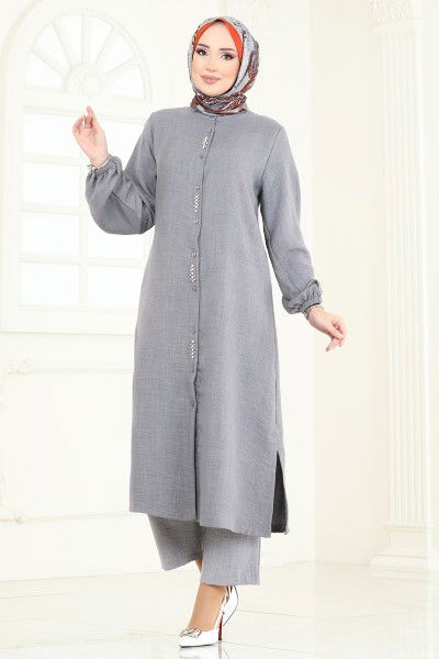 U.K.B. - Önü Taşlı Takım 23004UKB139-MS Gri