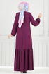 Önü Taşlı Tesettür Elbise 2680SL432-MS Mor - Thumbnail