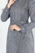 Otriş Detaylı Kalem Abiye 6539YG95-MS Gri - Thumbnail