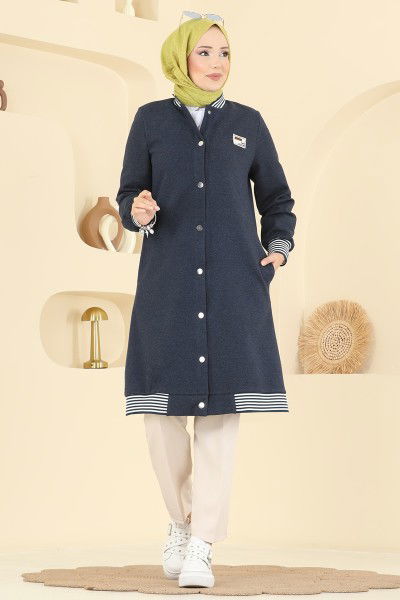 F.O.N. - Overcoat 2019FON792-MS Navy Blue