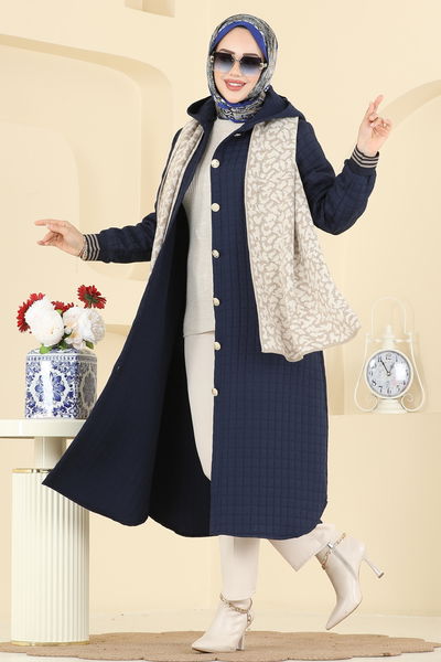 T.R.T. - Overcoat 2025TRT545-MS Navy Blue - 417326