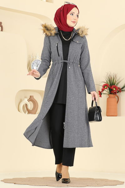 U.K.B. - Overcoat 24026UKB139-MS Gray - 429569