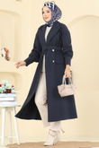 S.L. - Overcoat 2755SL432-MS Navy Blue