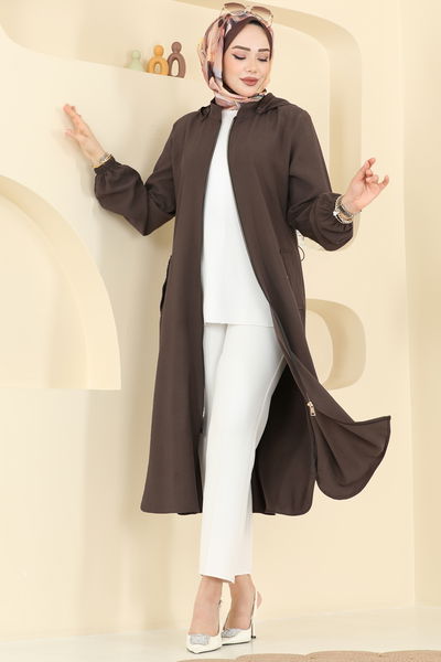 D.F.L. - Overcoat 3028DFL152-MS Dark Brown - 428584